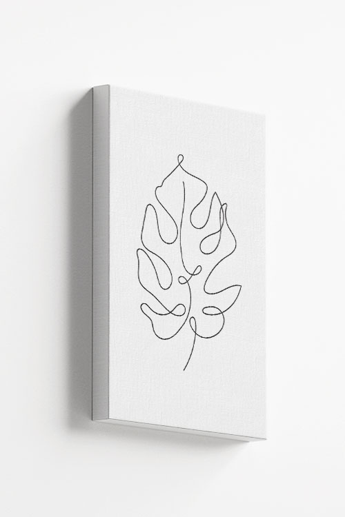 Leaf Line art minimalist Canvas