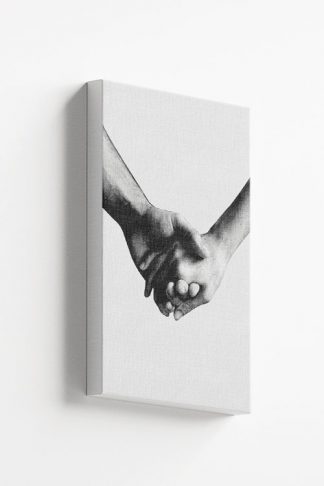 B&W Holding hands canvas