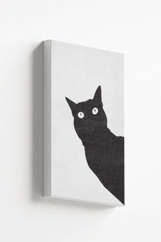 Black stencil cat canvas in interior