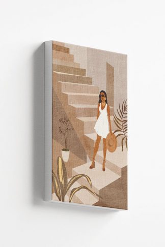 Lady in stairs Canvas