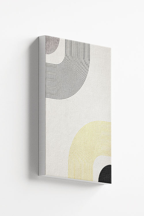 Graphical Gold and Silver No5 Canvas