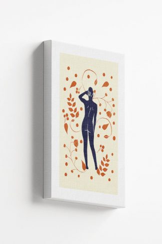 Lady on botanical pattern 3 canvas