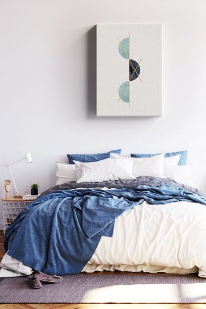 Geometric art half circle with texture canvas in Interior