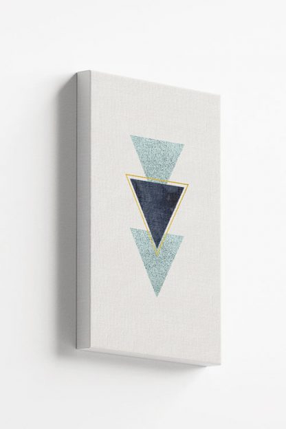 Geometric art triangle with texture canvas