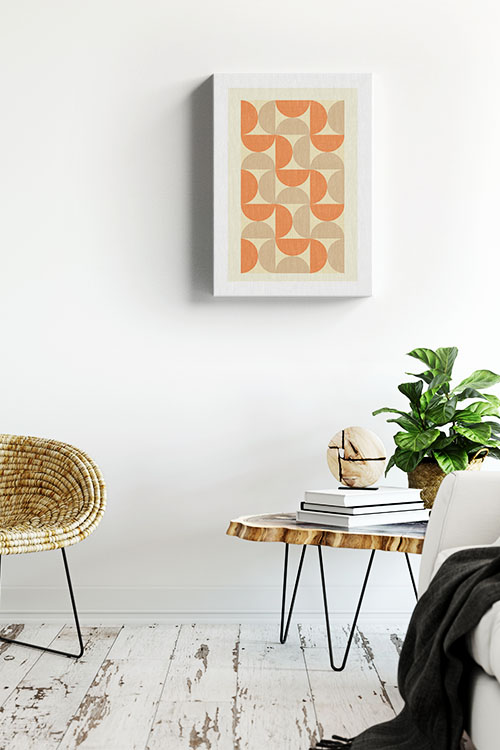 Orange tone half circle canvas Artdesign