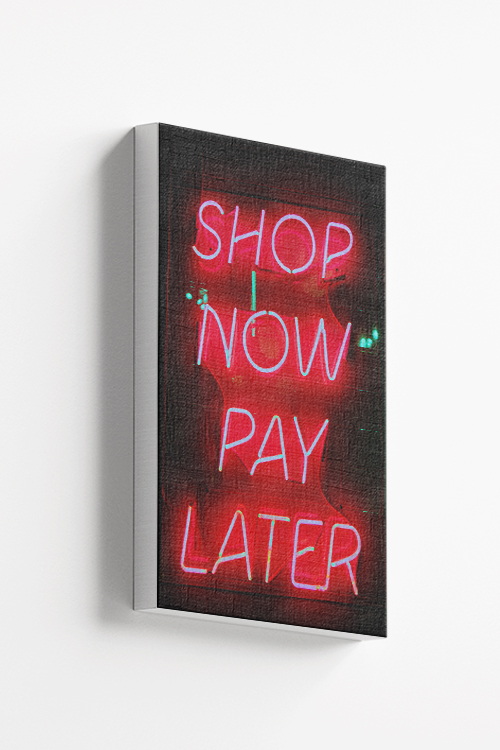 Neon shop now pay later Canvas