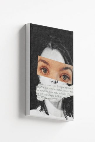 Face and torn page canvas