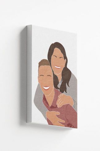 Minimalist Couple and Family Art Canvas