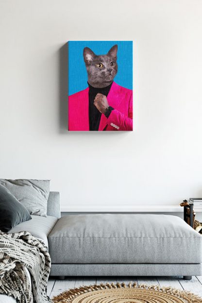 My Pet in Hot Pink Suit Canvas in interior