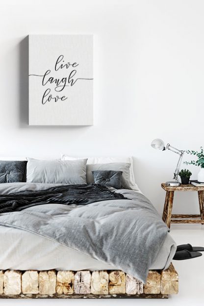 Live Laugh Love Typography Canvas in interior
