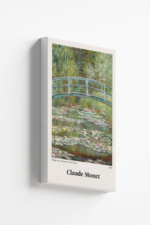 Bridge over a Pond of Water Lilies Canvas