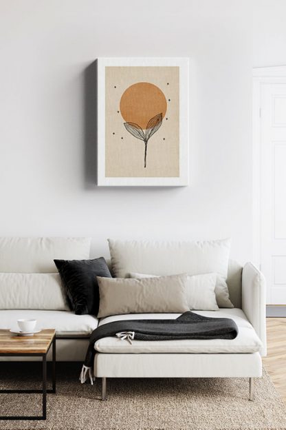 Botanical boho art canvas in Interior