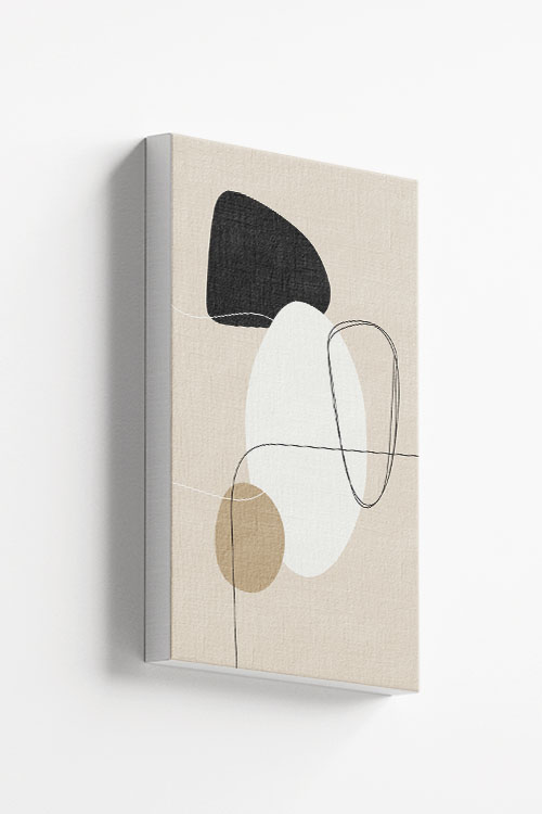 Beige tone shapes and lines No2 canvas