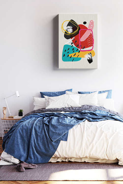 Illustration abstract shape and lines Canvas in interior