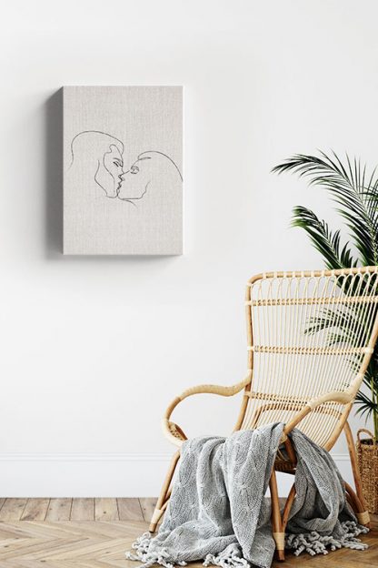 Passionate kissing Canvas in interior