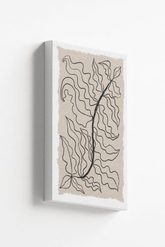 Sketch of wavy leaves canvas