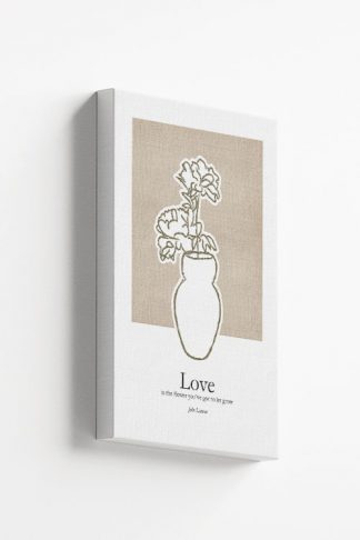 Love flower vase canvas