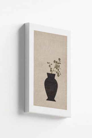 Grunge texture plant on vase canvas