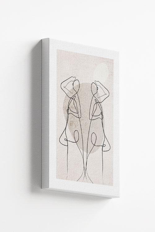 Abstract figure reflection and shapes canvas