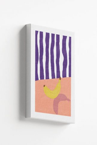 Banana and violet stripe canvas
