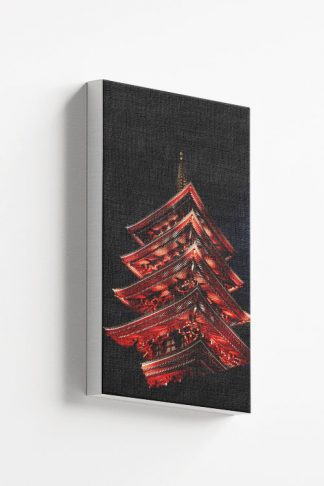 Pagoda Night Tokyo Canvas