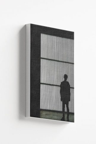 Grayscale line and silhouette canvas