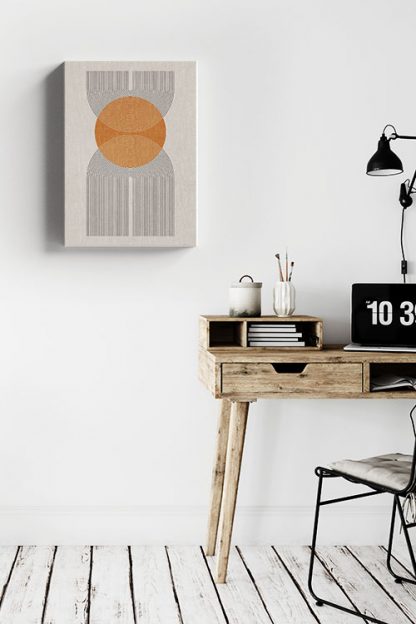 Graphical lines and sun overlapped canvas