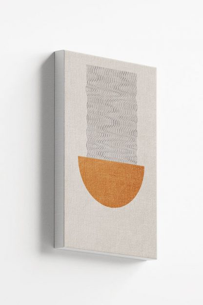 Graphical lines and circle forming ramen canvas