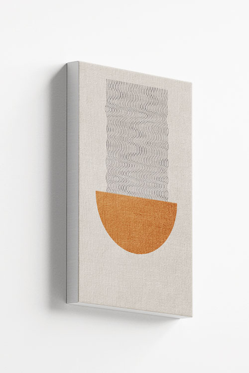 Graphical lines and circle forming ramen canvas
