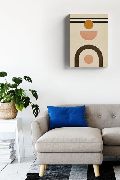 Circles, arc and four lines No5 canvas