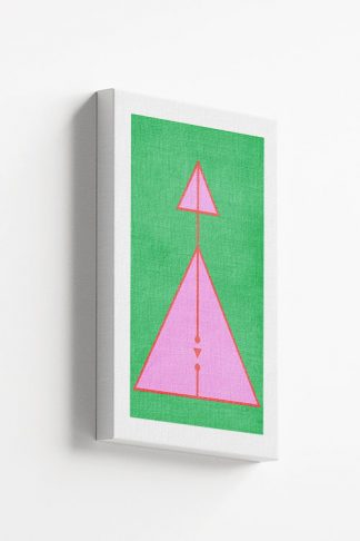 Memphis art half pink triangle and line canvas