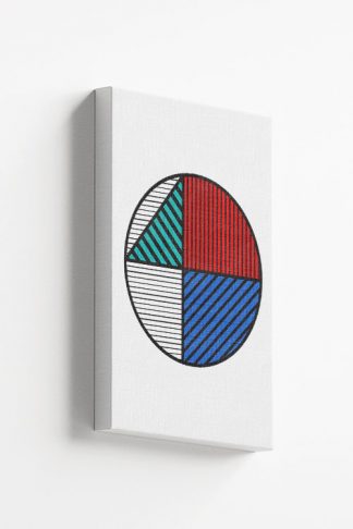 Memphis art lined circle canvas