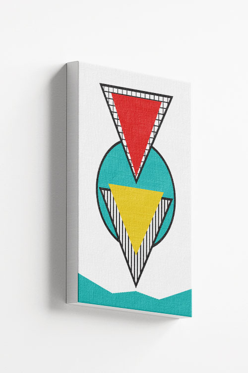 Memphis art lined circle and triangle canvas