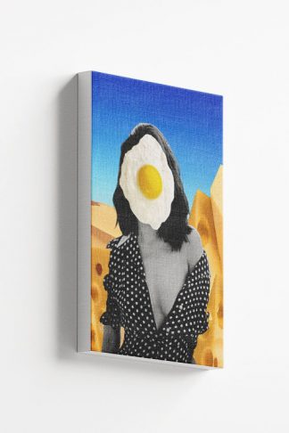 Egg and cheese lady canvas
