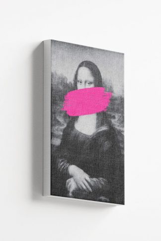 Mona lisa pink brush stoke canvas