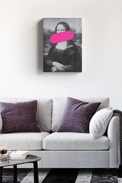 Mona lisa pink brush stoke canvas