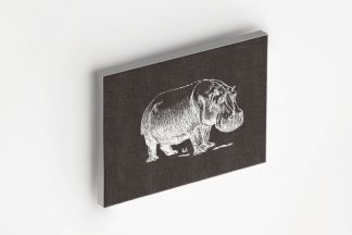 Hippo Sketch in Black Background Canvas