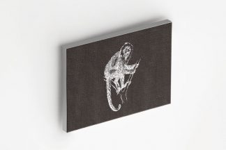 Monkey Sketch in Black Background Canvas