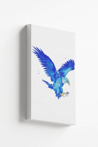 Blue Watercolor Eagle Canvas