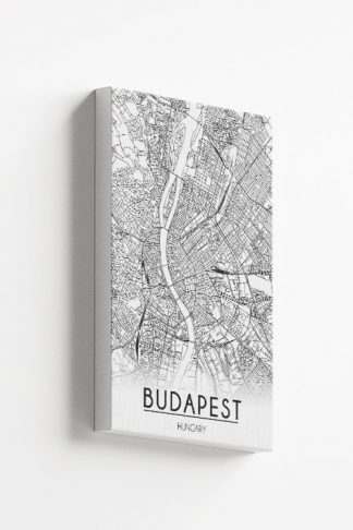 Budapest Map Line Art Canvas