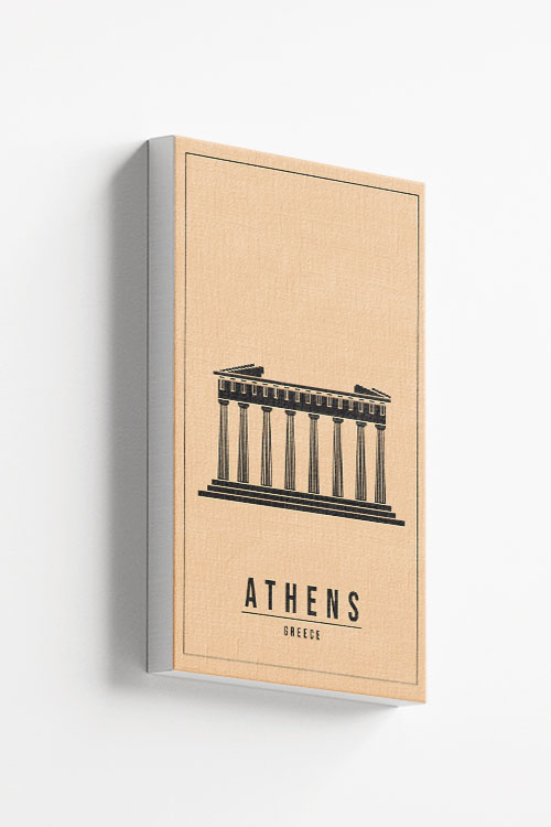 Minimal Athen Greece Canvas