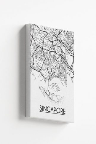 Singapore map Line art Canvas