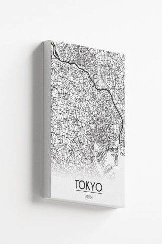 Tokyo map line art Canvas