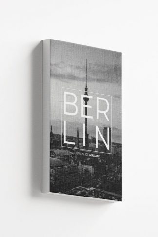 Berlin B&W Typo Canvas