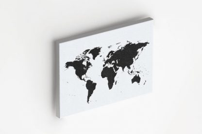 World Map Stencil in White Background Canvas
