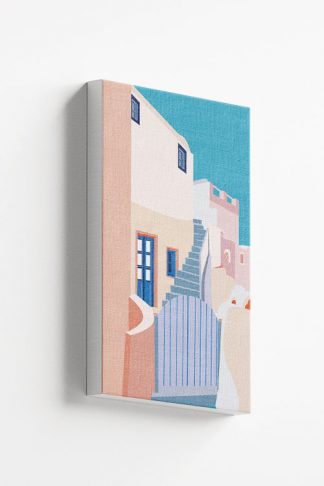 Santorini illustration art Canvas