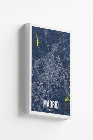 Madrid Colored City Map Canvas - 50x70cm