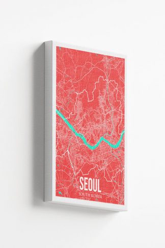 Seoul Colored City Map Canvas