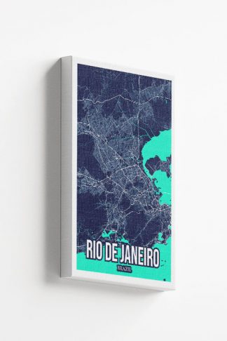 Rio De Janeiro Colored City Map Canvas
