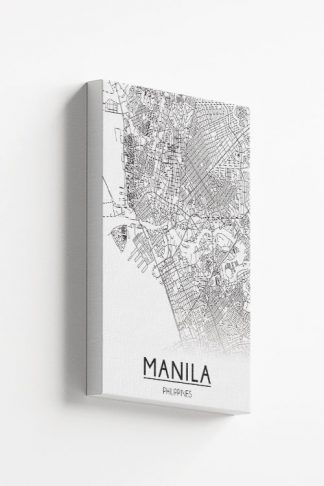 Manila Map Line Art Canvas